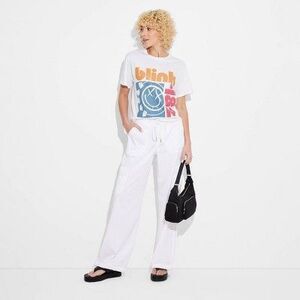 Wild Fable -  Women's Mid Rise Relaxed Fit Full Cargo White